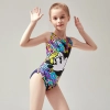 cute cartoon printing one piece girl swimwear teen swimsuit