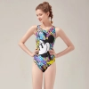 cute cartoon printing one piece girl swimwear teen swimsuit