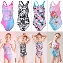 cute cartoon printing one piece girl swimwear teen swimsuit