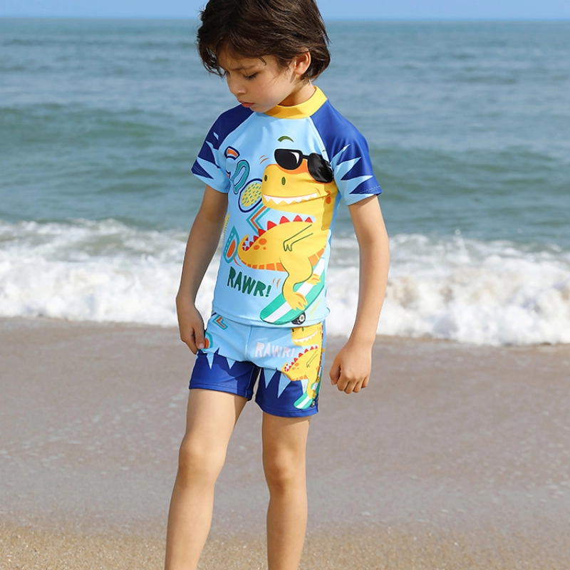 cartoon animal tiger shark giraffe Hippocampus boy swimsuit swimwear