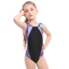 lovely cute good fabric one piece kid girl bikini training swimwear Color color 1