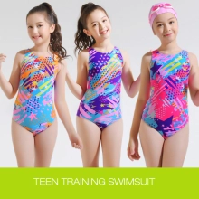 2023 new fabric teen girl training sweimwear one-piece swimwear for little girl