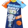 space man printing cartoon boy/girl swimwear one-piece swimsuit for boy