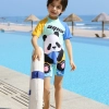 panda printing cartoon boy swimsuit swimwear two-piece swimsuit for boy