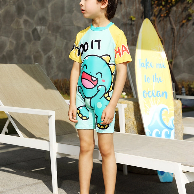 di it letter printing cartoon boy swimwear one-piece swimsuit for boy
