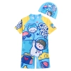 space man printing cartoon boy/girl swimwear one-piece swimsuit for boy Color color 8