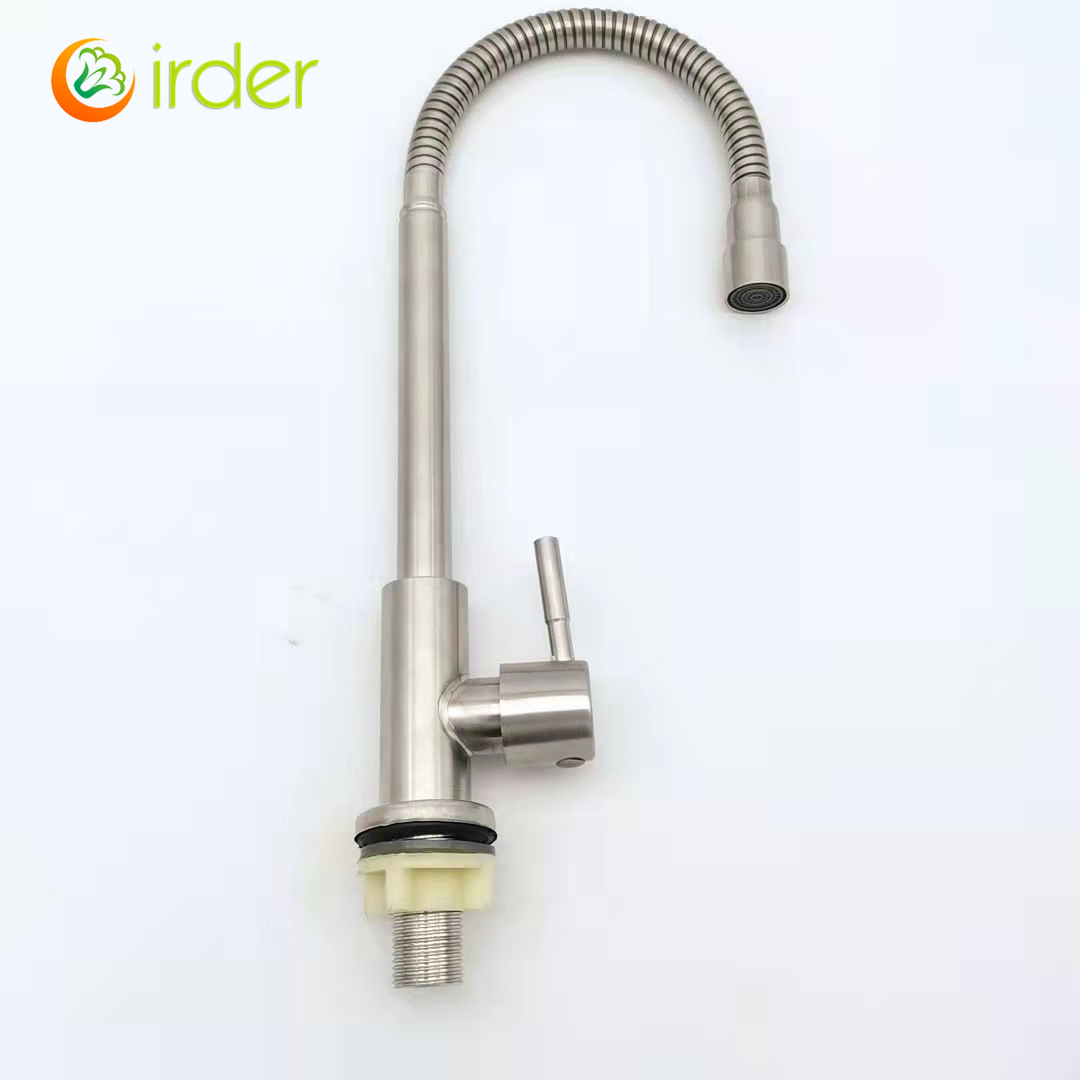 304 stainless steel household kitchen faucet 360°  rotation single cold water faucet