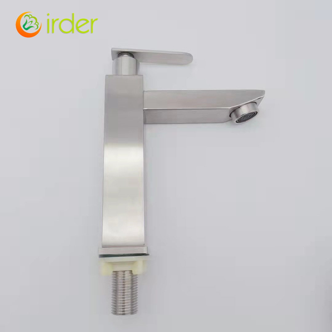 high quality Square column only cold water taphole stainless steel lavatory faucet water tap