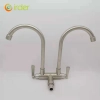 single DN15 inlet 304 stainless steel wiredrawing 2H dual outlets home basin faucet kitchen faucet water tap rebrand supported