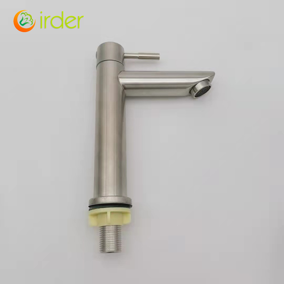 simple 304 stainless steel wiredrawing household water tap washing room basin faucet single taphole buy from factory