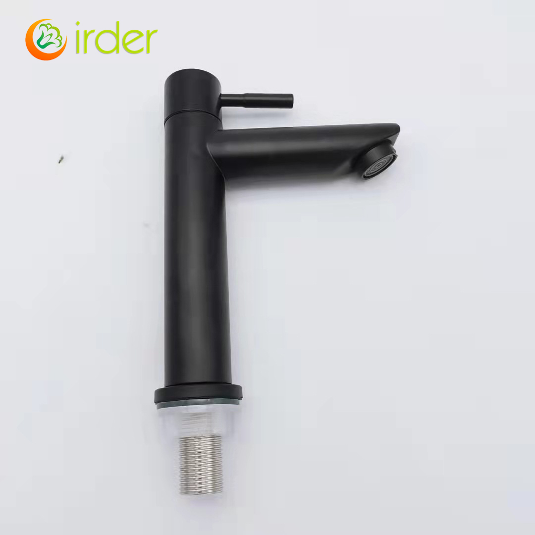 cylindrical black household /restaurant water tap basin lavatory faucet single taphole buy from factory