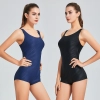 one-piece solid Imitation shark skin racing swimwear for women training