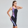 2025 slim fit knee length fast dry gym race swimwear women swimsuit