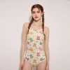 floral printing young gril one-piece bikini swimwear DB01