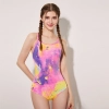 2025 American lycra fabric galaxy printing teen girl women one-piece bikini swimwear DB07