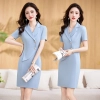 2023 new design polyester fabric two button office work women work dress