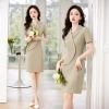 2023 new design polyester fabric two button office work women work dress