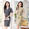 2023 new design polyester fabric two button office work women work dress