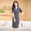 2023 summer new design Asian style young lady office  work dress uniform workwear 2302 Color Dark Grey
