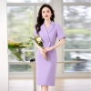 2023 summer new design Asian style young lady office  work dress uniform workwear 2302 Color Purple