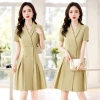 high quality double breast women dress work uniform form dress