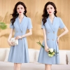 high quality double breast women dress work uniform form dress