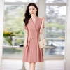 high quality double breast women dress work uniform form dress