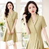 high quality double breast women dress work uniform form dress