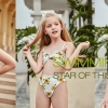 lovely sunflower printing girl swimwear water game swimsuit wholesale