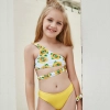 France design fashion sunflowers girl swimsuit tankini swimwear