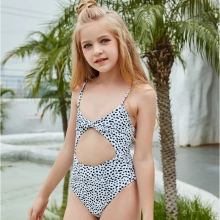 2025 Europe Leopard spot swimwear two-piece swimsuit children girl swimwear