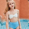 2022 America white top blue shorts teen girl swimwear tankini teen swimwear