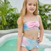 2025 fashion fish style  with bow children girl fish bow  swimwear kid bikini  tankini