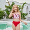 2025 floral print teen girl student swimwear two piece swimsuit bikini