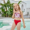 2025 floral print teen girl student swimwear two piece swimsuit bikini