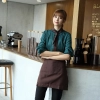 popular restaurant waiter waitress work shirt uniform (with apron and scarf)