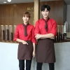 popular restaurant waiter waitress work shirt uniform (with apron and scarf)