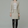 Europe style high quality beige office work skirt suit help desk staff uniform