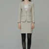 Europe style high quality beige office work skirt suit help desk staff uniform