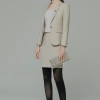 Europe style high quality beige office work skirt suit help desk staff uniform