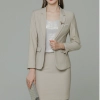 Europe style high quality beige office work skirt suit help desk staff uniform