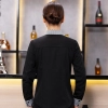 checkered collar long sleeve waiter/waitress shirt work uniform