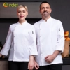 2025  chef clothes long sleeve  hotel restaurant staff uniform cake shop autumn and winter clothing canteen baking work clothes for men and women