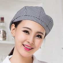 black white checkered waiter hat chef hat berets hat