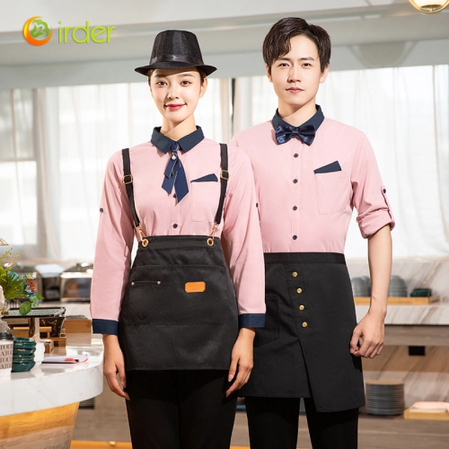 autumn long sleeve restaurant wait staff jacket shirt work uniform