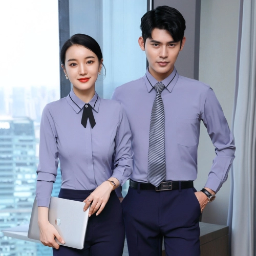 fashion Economic work solid color men shirt work uniform