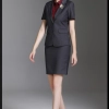 summer nice office style short sleeve work wear skirt suits uniform for women