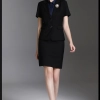 summer nice office style short sleeve work wear skirt suits uniform for women