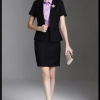 summer nice office style short sleeve work wear skirt suits uniform for women