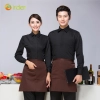 upgraded long sleeve coffee shop cafe waiter waitress coverall uniform shirts